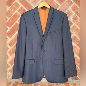 Jos A Bank Slim Fit‎ Joseph Navy Blue 100% Wool Blazer Sport Coat Jacket 44R